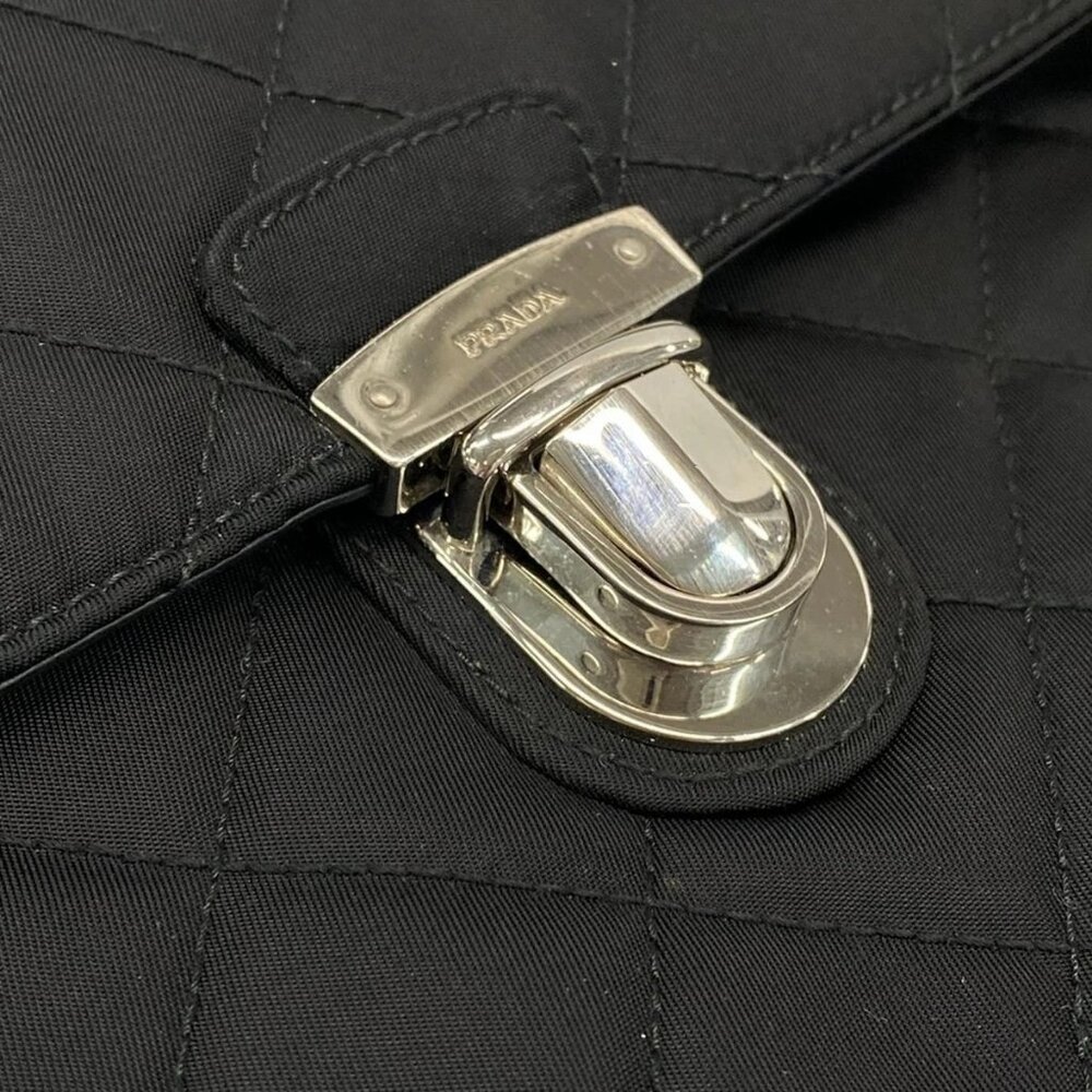 PRADA - Black Nylon Shoulder Bag - Picture 11 of 15